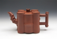 紫砂壶图片：【五竹壶】420cc原矿底槽清 - 美壶网