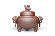 紫砂壶图片：狮象玉鼎 - 美壶网