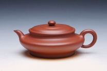 紫砂壶图片：虚扁壶 大红袍 - 美壶网