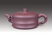 紫砂壶图片：双线圆竹 - 美壶网