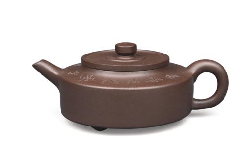 邵美芳紫砂壶 三足周盘 