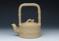 紫砂壶图片：高竹提梁 - 美壶网