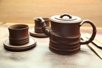 紫砂壶图片：竹·套组 - 美壶网