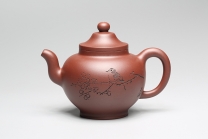 紫砂壶图片：仲芳笠帽 王之海书画 - 美壶网