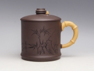 紫砂壶图片： 双色竹节杯  泥... - 美壶网