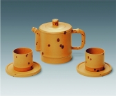 紫砂壶图片：竹·斑竹（五件茶具） - 美壶网