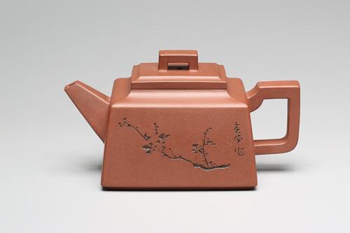 蒋泽军紫砂壶 桥梁六方（霍春阳书画、毛国强刻绘） 