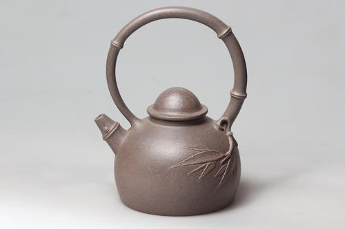 秦永强紫砂壶 渔翁提梁 