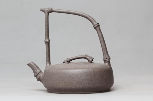 曹建国紫砂壶 雅竹提梁 