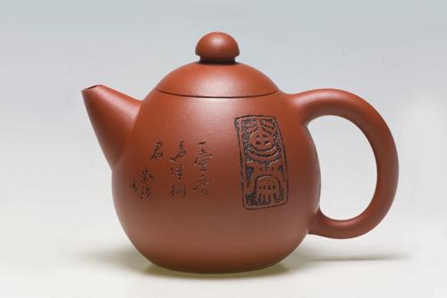 崔龙君紫砂壶 朱泥龙旦 