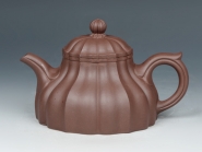 紫砂壶图片：菱花  黄龙山老紫泥  320cc - 美壶网