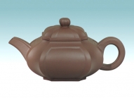 紫砂壶图片：四方抽角 320CC - 美壶网