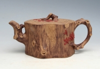 紫砂壶图片：红枫树皮桩 - 美壶网