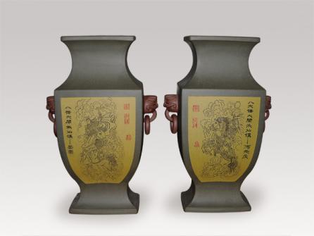 董建平紫砂壶 花瓶 