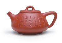 紫砂壶图片：平底石瓢 - 美壶网