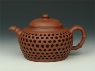 紫砂壶图片：双层镂空竹编 - 美壶网