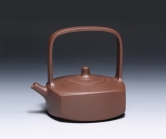 紫砂壶图片：紫玉金砂提梁 - 美壶网