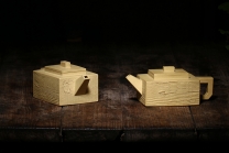 紫砂壶图片：四方木纹壶 - 美壶网