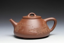 紫砂壶图片：泥绘大石瓢（张烨泥绘） - 美壶网