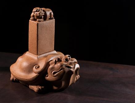 李爱民紫砂壶 赑屃 