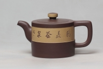 紫砂壶图片：荆溪十景壶之一（研高 黄自英刻） - 美壶网