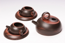 紫砂壶图片：光·日月·日月同辉（五件茶具） - 美壶网