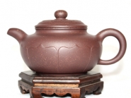 紫砂壶图片：紫泥调砂  菱花仿古壶 - 美壶网