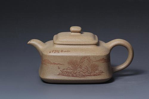 贺洪梅紫砂壶 方韵 