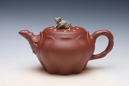 蒋金凤紫砂壶 青蛙莲子 