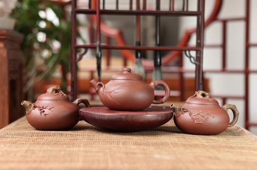 胡洪明紫砂壶 岁寒三友【松竹梅】 