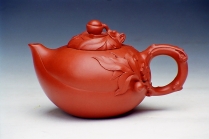 紫砂壶图片：红圣桃壶 - 美壶网