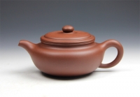 紫砂壶图片：【扁古壶】270cc 黄龙山原矿极品紫泥 - 美壶网