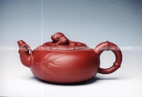 周慧紫砂壶 鱼竹 