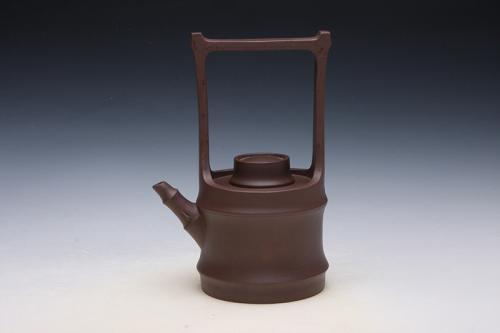 蒋晓光紫砂壶 竹筒提梁 