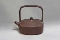 紫砂壶图片：紫玉金砂提梁 - 美壶网