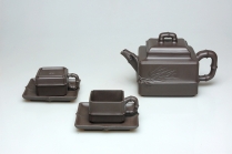 紫砂壶图片：玉泉方竹套壶 - 美壶网