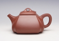 紫砂壶图片：四方抽角石瓢 - 美壶网