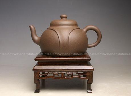 沈寅华紫砂壶 矮龙带壶 