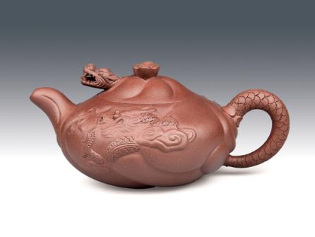 冯盘军紫砂壶 鱼化龙4 