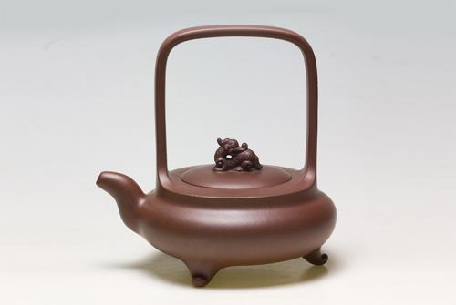 崔龙君紫砂壶 明式提梁壶 