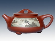 紫砂壶图片：泥绘石瓢 - 美壶网