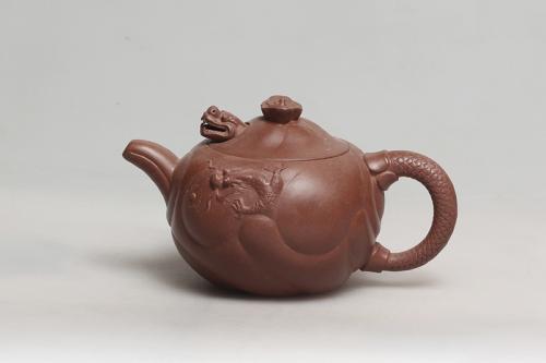 庄玉珍紫砂壶 鱼化龙 