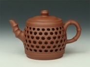 紫砂壶图片：双层镂空竹编 - 美壶网