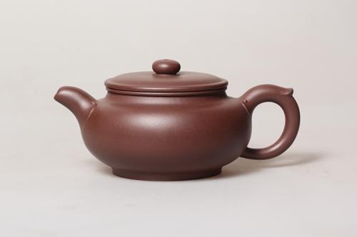 汪立彬紫砂壶 扁腹如意 