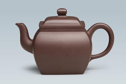 曹建国紫砂壶 长方高礅 