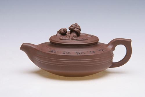 蒋建亚紫砂壶 双龙风韵壶 