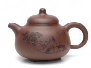 紫砂壶图片：乳丁    泥料：原矿老拼紫    容量：350CC - 美壶网