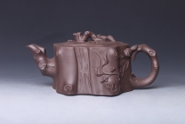 紫砂壶图片：松鼠葡萄桩矮 - 美壶网