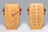 紫砂壶图片：兽耳瓶 - 美壶网