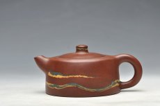 紫砂壶图片：敦厚可人 实用精品 小天际 优质老拼紫 双色绞泥 - 美壶网